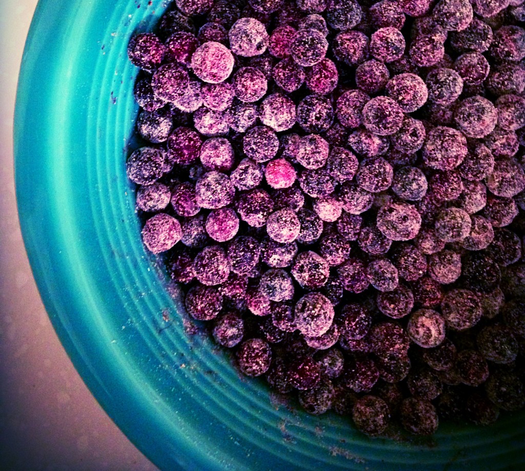 Flour Coated Blueberries